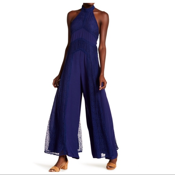 FREE PEOPLE HALTER MOCK NECK KNIT TRIM JUMPSUIT - Picture 3 of 4